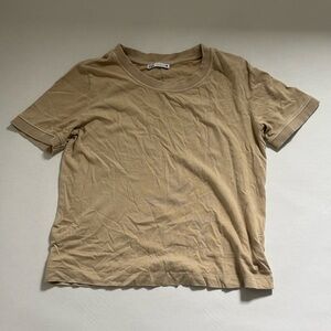 Zara Beige Crew Neck Tee